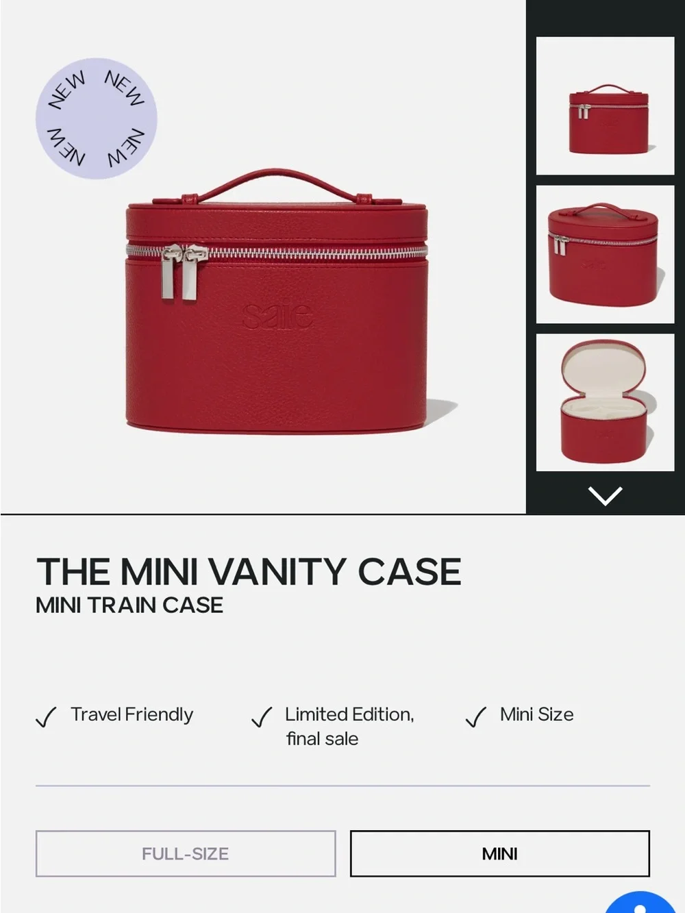 Saie Mini Red Cosmetic Vanity Case
